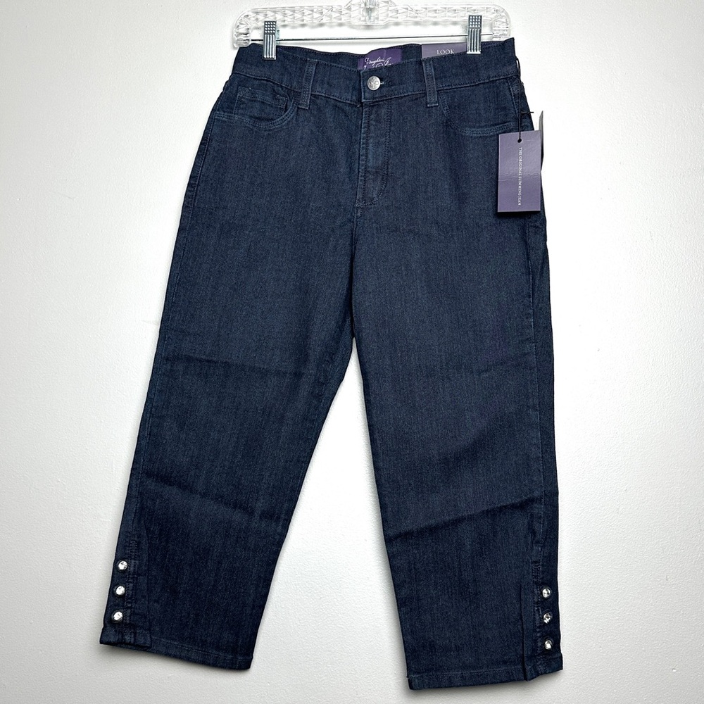 NWT NYDJ Women's Deep Blue Stretch Denim Capri Jeans Size 6